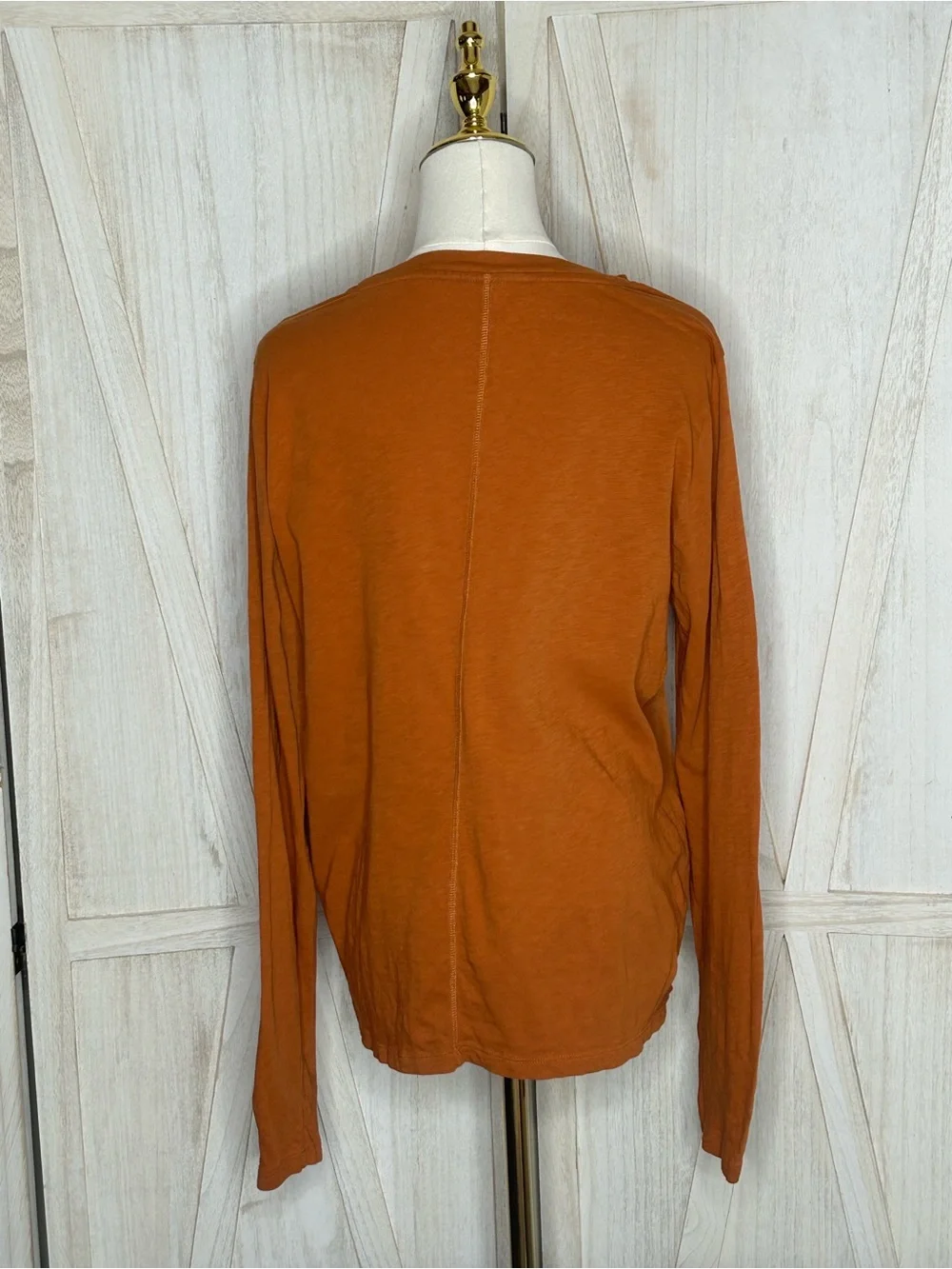 J. Crew Girlfriend Tee Long Sleeve Crewneck Top Autumncore Sz L Preppy Earthy
